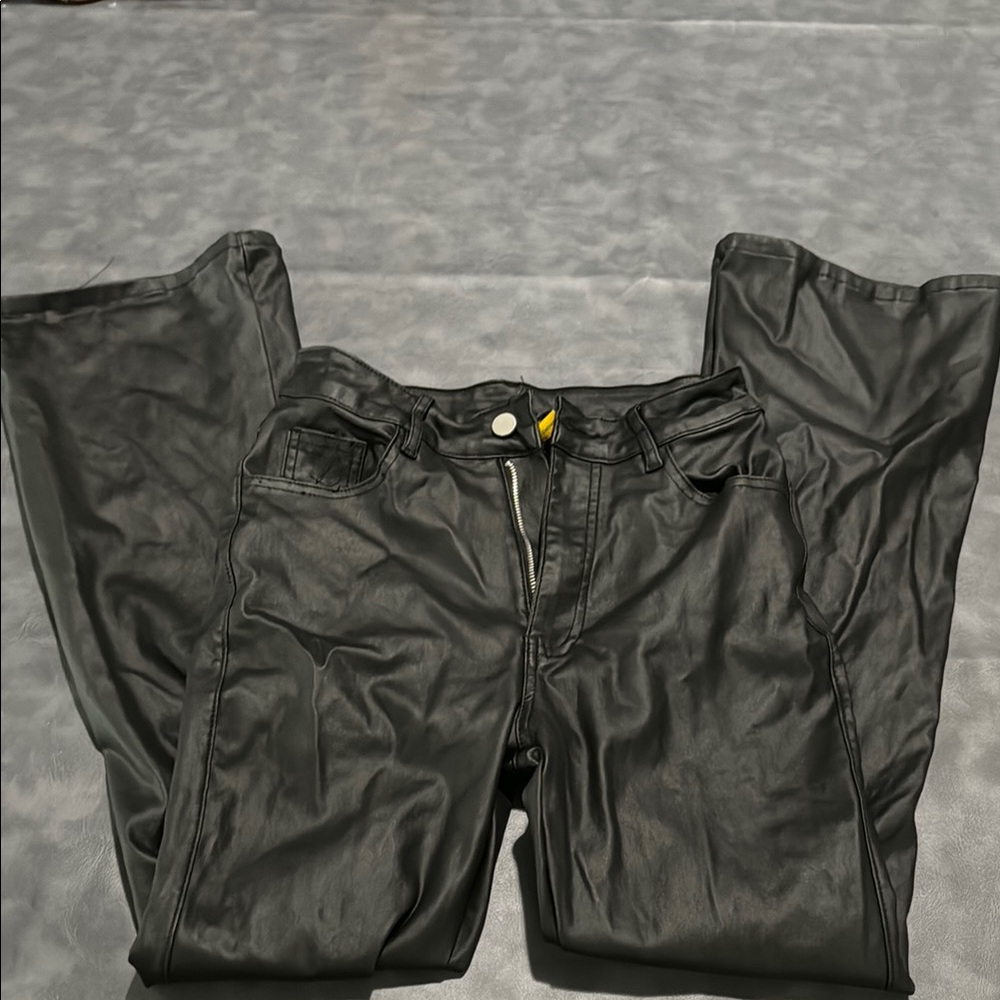 Black Faux Leather Pants